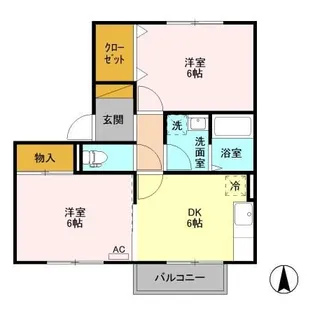 フラワーレジデンス森田 七番館【2階】の間取り
