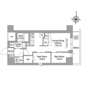 コンフォリア・リヴ南品川【3階】の間取り