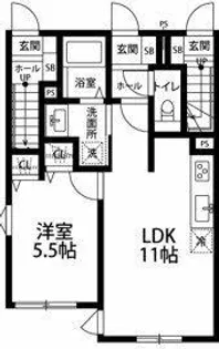 東京都品川区旗の台4【アパート】の間取り