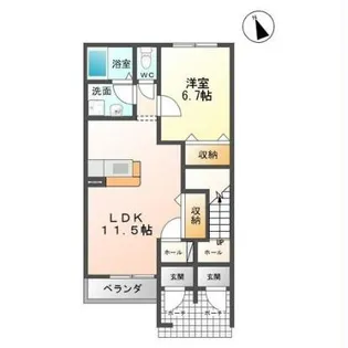 クレールヴィラ【1階】の間取り