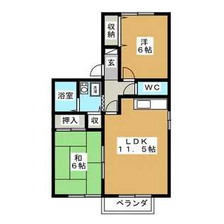 エル・プラド21 A棟【2階】の間取り