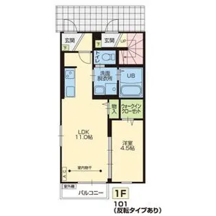 1LDKの間取り画像