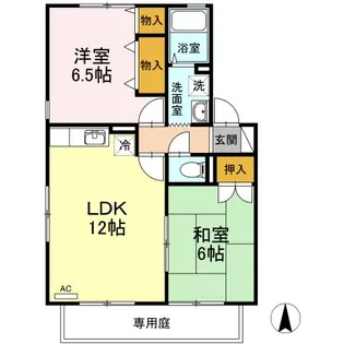 ロイヤルガーデン仲沖 A棟【1階】の間取り