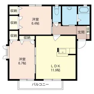 AMOUR B【2階】の間取り