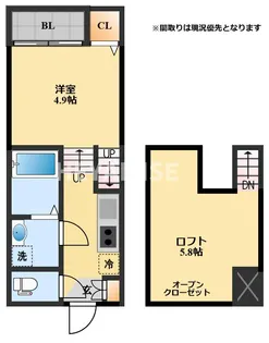 modern palazzo貝津GRASSE【1階】の間取り