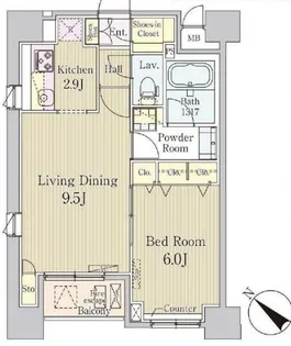クレール日本橋【6階】の間取り