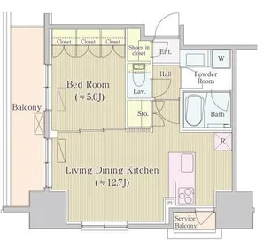 東京都中央区日本橋本町4【マンション】の間取り