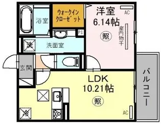 D-room旗塚通【1階】の間取り