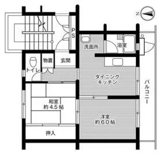 ビレッジハウス下島第二2号棟【4階】の間取り