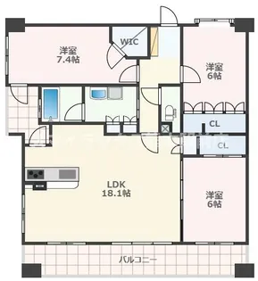 熊本県熊本市中央区練兵町【マンション】の間取り