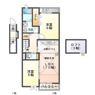 サプリング オーチャード B【2階】の間取り