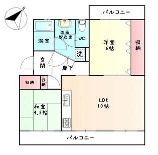 笠幡グリーンパーク12号棟203号室【2階】の間取り