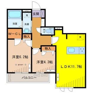 シャンプロフォンド【3階】の間取り