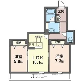 ヴィラ ルッシェロ【1階】の間取り