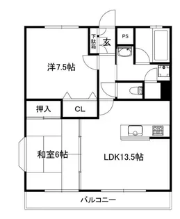 メゾンサンテラスB【1階】の間取り