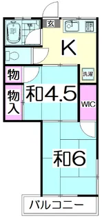 西竹の塚2丁目アパート【2階】の間取り