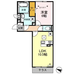 ロイジェントパークス草加手代B【1階】の間取り