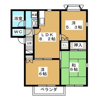 ウエストウッドA【1階】の間取り
