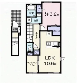 カメリア アオキ【2階】の間取り