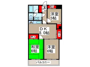 フローラレジデンス川口【6階】の間取り