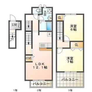 マオリッツ B棟【2階】の間取り