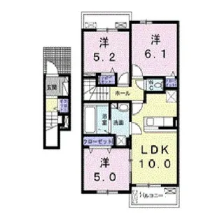 ESPOIR UBE II【2階】の間取り