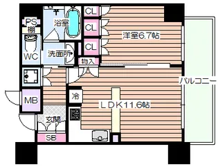 リーガル京町堀【10階】の間取り