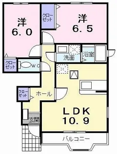 ヴェルタウンB【1階】の間取り