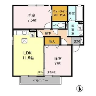 カーサフロレスタ【1階】の間取り