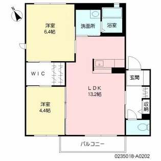 シャーメゾンHIRA A棟【2階】の間取り