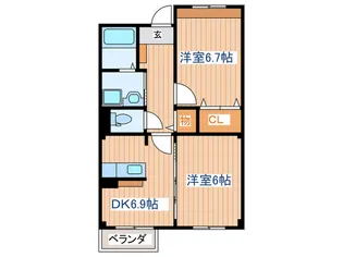 サニ-セトル弐号館【1階】の間取り