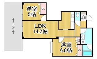 グランドール宝塚【3階】の間取り