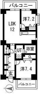 アクティ目黒駅前1号棟【4階】の間取り