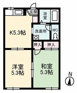 プラザフローテル A棟【2階】の間取り
