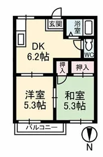 ハイツファミール【2階】の間取り