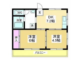 鶴ヶ島マンション【4階】の間取り