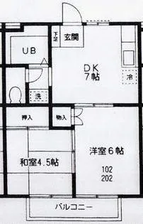 ハイツ千年【1階】の間取り