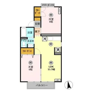 コーポなみまつ II【1階】の間取り