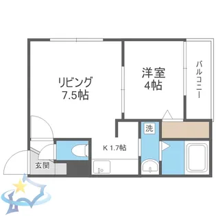 デュークYK山の手【1階】の間取り