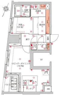 ハーモニーレジデンス千代田岩本町【7階】の間取り
