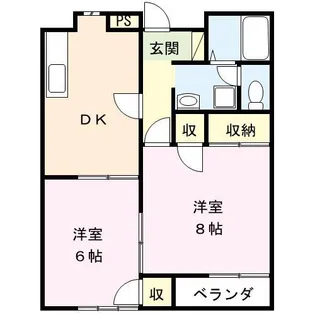 ホワイトヴィラII【2階】の間取り