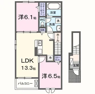 テェーニメント・エム200【2階】の間取り