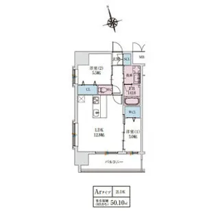 スプランディッドライズ新大阪ノース【2階】の間取り