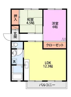 高塚団地2街区7号棟【2階】の間取り