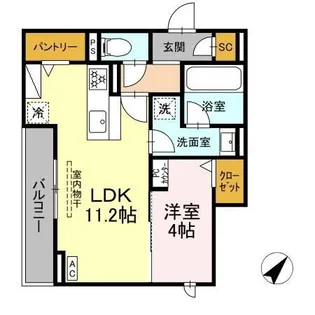 D crest 草薙2丁目【2階】の間取り