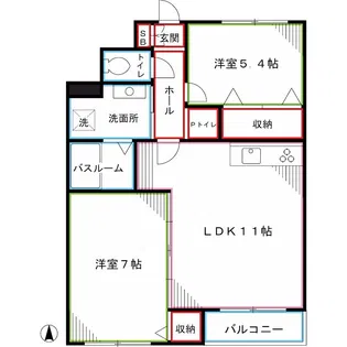 エースカII【5階】の間取り