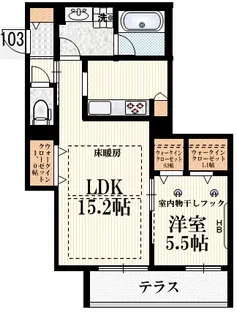 アルティア武蔵野【1階】の間取り