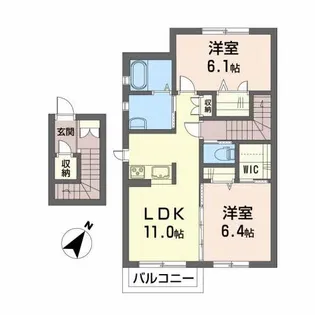 フランドール飯坂【2階】の間取り