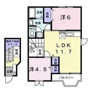 サニーフォレストA【2階】の間取り
