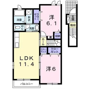 シャルムC【2階】の間取り